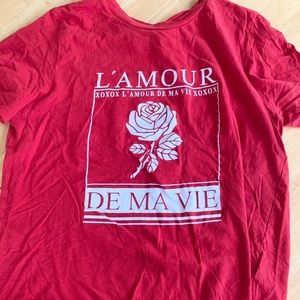 Red French Rose Tee